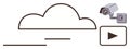 Cloud storage and surveillance system integration with video streaming service concept Royalty Free Stock Photo