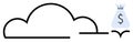 Cloud Storage System with Money Icon Representing Online Financial Savings and Cloud Computing Benefits Royalty Free Stock Photo