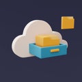 Cloud storage technology concept with cloud symbol. Royalty Free Stock Photo