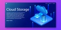 Cloud storage technology, Server Network mainframe isometric concept.Web template design.vector illustration Royalty Free Stock Photo