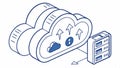 Cloud storage with up arrows, symbolizing data upload and cloud computing vector design Generative AI Royalty Free Stock Photo