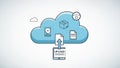 Cloud storage upload concept illustration with files and data transfer Royalty Free Stock Photo