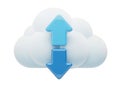 Cloud storage with upload and download arrows Royalty Free Stock Photo
