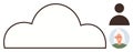 Cloud Storage and User Identity Connection with Profile Icons Royalty Free Stock Photo
