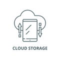 Cloud storage vector line icon, linear concept, outline sign, symbol Royalty Free Stock Photo