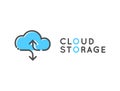 Cloud storage vector logotype. Data share logo with space for text on white background