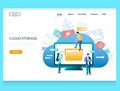 Cloud storage vector website landing page design template Royalty Free Stock Photo