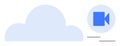 Cloud Computing for Video Streaming and Storage with Blue Camera Icon Royalty Free Stock Photo