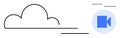 Cloud Storage and Video Communication Concept with Simple Line Art Elements Royalty Free Stock Photo