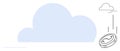 Cloud Storage with Virtual Coin Highlighting Digital Economy and Online Transactions Royalty Free Stock Photo