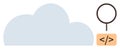 Cloud Computing and Search Icon with Code Symbol Data, Technology, and Digital Innovation Royalty Free Stock Photo