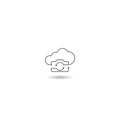 Cloud storage webcam icon with shadow Royalty Free Stock Photo