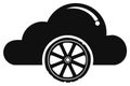 Cloud Storage for Wheels Tires Icon Automotive Industry Design Data Concept Royalty Free Stock Photo
