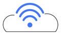 Cloud Storage with Wireless Connectivity Symbol in Simplistic Vector Design Royalty Free Stock Photo