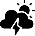 Cloud Stormy Icon With Glyph Style