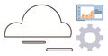 Cloud Technology with Data Graph and Gear Concept for Analytics and System Optimization Royalty Free Stock Photo
