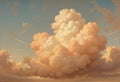 Cloud Study in Apricot A Renaissance Era Tilted View Royalty Free Stock Photo
