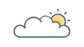 Cloud with Sun Behind for Partially Sunny Weather, vector design Generative AI Royalty Free Stock Photo