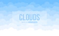 Cloud sun day blue sky banner flat illustration