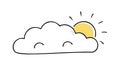 Cloud with Sun Icon, Weather Forecast Symbol Vector Art, vector design Generative AI Royalty Free Stock Photo