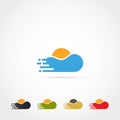 Cloud sun moving whether logo icon Royalty Free Stock Photo