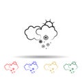 Cloud, sun, snow multi color icon. Simple thin line, outline vector of weather icons for ui and ux, website or mobile application Royalty Free Stock Photo