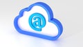 Cloud symbol with email symbol inside global communication Royalty Free Stock Photo