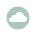 Cloud Symbol Icon Weather Forecast Climate White Shape in a Teal Circle Royalty Free Stock Photo