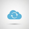 The cloud symbolizes cloud computing or data synchronization Royalty Free Stock Photo