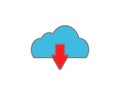 Cloud sync arrow line icon. Backup and restore data cloud storage sign Royalty Free Stock Photo