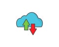 Cloud sync arrow line icon. Backup and restore data cloud storage sign Royalty Free Stock Photo