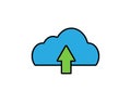 Cloud sync arrow line icon. Backup and restore data cloud storage sign Royalty Free Stock Photo