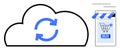 Cloud Sync and Online Shopping Mobile Store Cart with Syncing Arrows Royalty Free Stock Photo