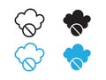 cloud sync disable icon black and white vector outline sign