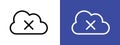 cloud sync disable icon logo sign set vector outline