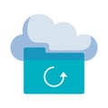Cloud Sync Folder Icon Illustration