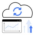 Cloud Sync with Data Analytics and Growth in Focus Royalty Free Stock Photo