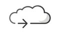 Cloud Sync Icon: Unidirectional Data Flow Flat Design, vector design Generative AI Royalty Free Stock Photo