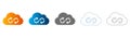 Cloud Sync Icons Set with Arrows in Flat Design Vector Illustration Royalty Free Stock Photo