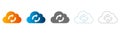 Cloud Sync Icons Set with Refresh Arrows in Flat Design Vector Illustration Royalty Free Stock Photo