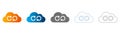 Cloud Sync Icons Set with Refresh Symbol in Flat Design Vector Illustration Royalty Free Stock Photo
