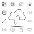 Cloud sync refresh icon. Simple thin line, outline vector element of Technology icons set for UI and UX, website or mobile Royalty Free Stock Photo