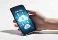Cloud sync on smartphone Royalty Free Stock Photo