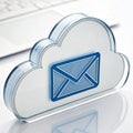 Cloud synchronization email design isolated on transparent background