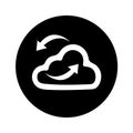 Cloud synchronization icon, black color Royalty Free Stock Photo