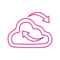 Cloud synchronization line icon, outline vector Royalty Free Stock Photo