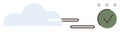 Cloud Synchronization Process with Checkmark and Minimal Line Elements Royalty Free Stock Photo