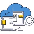 Cloud synchronize icon content data syncing vector Royalty Free Stock Photo