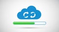 Cloud syncing progress loading data to cloud storage network digital service Royalty Free Stock Photo