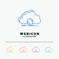 cloud, syncing, sync, data, synchronization 5 Color Line Web Icon Template isolated on white. Vector illustration Royalty Free Stock Photo